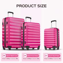 Luggage Set 3 Piece Suitcase Sets With Spinner Wheel, ABS Hardside Travel Laggage Travel Suitcase Suitcases Suit Case Durable Travel Luggage,Combination Lock, 360° Smooth-Rolling Wheels, Large Capacity For Travel, Ideal For School/College/Office Use, Suitable For Boys/Girls/Women/Man, Perfect For Trips & Daily Needs - 玫瑰紅 - 查看 6