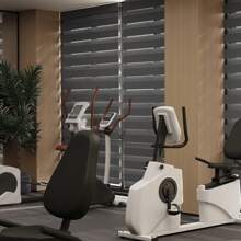 LILIIN Double Roller Blind Klemmfix Without Drilling, W120 X H150 Cm, Black/Grey/White, Duo Roller Blinds For Windows, Clamp Roller Blind Window Blind Translucent & Blackout For Office Living Room Kitchen Bathroom - 灰色 - 查看 9