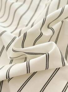 1pc 100% Cotton Simple Retro Striped "Only One" Pillowcase (Inner Pillow Not Included) - Multicolor - View 4