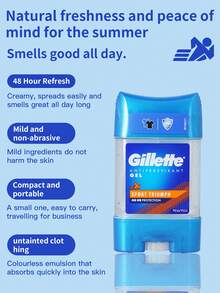 GILLETTE 1支70毫升吉列运动胜利止汗香体露，72小时运动级防护+三重防护技术，清新不粘腻配方，柑橘雪松香型，适合健身和户外高强度出汗场合 - 運動勝利 - 查看 3