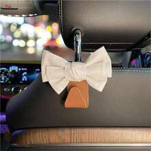 AD High-End Leather Bowknot Multi-Function Car Seat Back Hook, Stylish Car Interior Storage Hook - Khaki - View 2