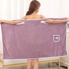 1 pieza Falda toalla de baño contemporánea - Super absorbente, de secado rápido, de felpa de coral, de poliéster, solo lavado a mano, tela de punto con tema fantástico para familia, exterior, spa, sauna - Toallas de ducha de regalo de Navidad para salón de belleza, hotel, deportes, artículos esenciales para el hogar, toalla, cuidado de la piel