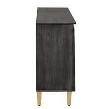 MERAX 60" Retro Buffet Cabinet With Storage, 4-Door Vintage Sideboard Cabinet With Dimensional Effect Doors And Adjustable Shelves For Dining Room, Kitchen, And Living Room (Light And Dark Gray) - 灰色的 - 查看 10