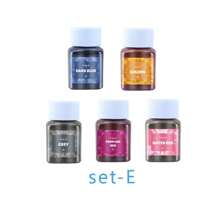 Set de 30ml 5/8 colores de polvo para teñido anudado, adecuado para teñir telas, textiles y ropa, pigmento multifuncional para renovar ropa y manualidades DIY