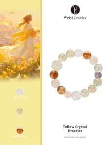VE Pulseira de quartzo amarelo natural de prata S925 de alta qualidade com pingente de koi e flor de lótus de quartzo branco, traz boa sorte e sucesso profissional. Adequado para si mesmo, namorada, amiga, mãe, unissex. Cores da joia sortidas aleatoriamente. - Pulseira - Ver 1