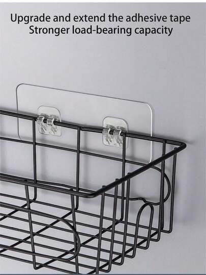 6件粘性储物架，强力粘钩，无损胶垫，适用于厨房、浴室，壁挂式，无需钻孔