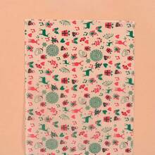 100 Peças Papel Impermeável para Embrulho de Alimentos com Estampa de Cervo de Natal, Papel de Forro Multiuso para Cestas de Alimentos, Adequado para Todas as Ocasiões como Hambúrgueres, Batatas Fritas e Sanduíches, Perfeito como Presente de Natal para Amigos e Família - Multicolorido - Visão 7