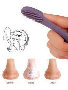 RANCAI 硅胶手动洗脸刷，柔软洗脸刷去角质，防水亲肤洁面刷，可去除黑头白头彩妆残留 - 紫色 - 查看 5