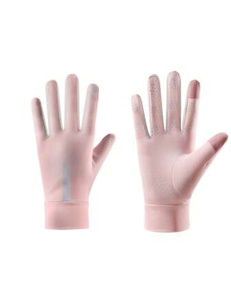 1 Pair Sunscreen Gloves, Summer Thin Breathable Anti-Slip Touchscreen Driving Cycling Gloves, Cooling High-Grade Silk Gloves