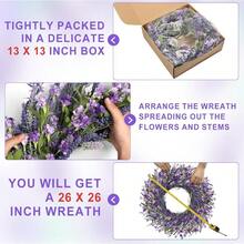 26 Inch Lavender Wreath Summer Spring Wreaths For Front Door Wreaths For Front Door For Wedding Farmhouse Purple LavenderB0DWMNY3YT[Am]14W10