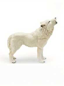 Miniaturowa figurka wilka arktycznego z żywicy, symulacja miniaturowego modelu wilka, zestaw ozdób, akcesoria, mikro ogród, dekoracja artystyczna, kreatywne rzemiosło, wystrój domu, prezent