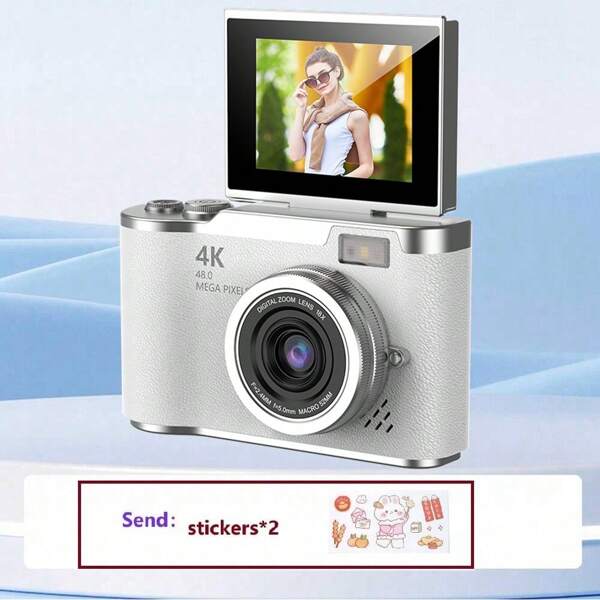 4K HD Mini Kamera Videoaufnahme 128GB mit Digitalkamera Geschenke Spielzeug Digitalkamera, kostenlos 2 Stücke Aufkleber