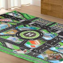 1pc City Traffic Play Mat - Garages - Interactive Road Map For Kids, Educational Tool, Room Decor, Perfect Birthday Halloween And Christmas Gift (Excluding Car Toys) - Multicolor - View 7