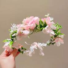 Girls Flower Crown Birthday Photo Pops Hair Wreath Holiday Festival Floral Headpiece