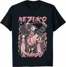 Demons Slayer Nezuko Kamado Japanese Anime T-Shirt For Men Women Harajuku Cartoon Graphic Print Casual Streetwear Tops Camisas Original Design Oversized Black Tee Cotton Clothing