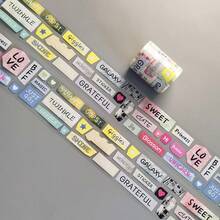 1 Roll English Letter Phrase PET Decorative Adhesive Tape, Suitable For Notebook Decoration, Scrapbooking, Phone Case Decor, Water Bottle Decor, Waterproof And Tear-Resistant, Magazine Collage, Basic English Letter Planner Sticker Tape - Multicolor - View 4