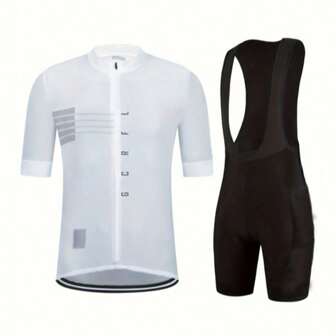 GCRFL 男式骑行服套装公路自行车骑行服骑行衫轻便，背带短裤带口袋衬垫