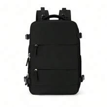 40x20x25cm 随身行李瑞安航空旅行背包，男士飞机手提包，14 英寸笔记本电脑背包，适合学校、徒步旅行、工作 - 适用于办公室、户外、旅行、大学、小学、初中、高中、商务、通勤、运动旅行必备 - 黑色 - 查看 4