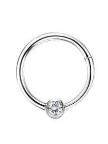 DOLOTTA 1-6Pcs Septum Rings 16G Surgical Steel Nose Rings Hoops For Women Seamless Clicker Hinged Segment Hoop Lip Nose Rings Conch Lip Helix Cartilage Earring Septum Jewelry Lip Nose Daith Hlix Piercing Jewelry 8MM