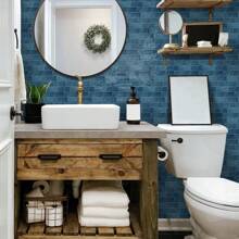 3D Mosaic Self-Adhesive Wall Sticker, Crystal Drip Decorative Stickers, Waterproof, Mildew Resistant, Easy To Clean, Heat Insulation, Suitable For Kitchen, Bathroom, Living Room, Dining Room, Etc., Ready To Tear And Stick, 12X8.7 Inches - Royal Blue - View 5