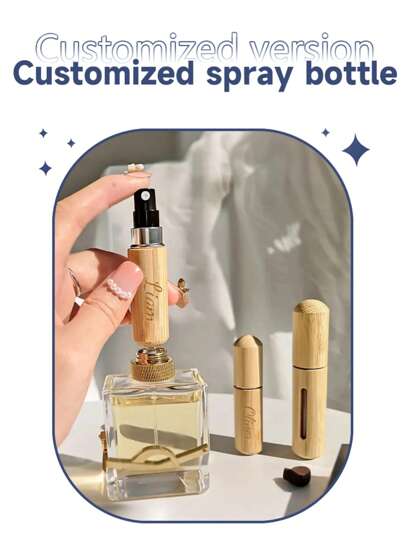 زجاجة رذاذ عطر شخصية، رذاذ عطر فاخر مخصص، زجاجة رذاذ عطر بغطاء من القصب، زجاجة رذاذ صغيرة قابلة لإعادة التعبئة، زجاجة رذاذ محمولة شخصية، هدية للأصدقاء، هدية لوصيفة العروس