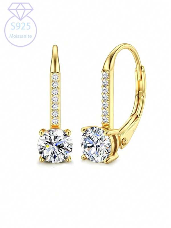 KAHOOT Boucles d'oreilles en argent 925 avec 1 carat * 2 moissanites, style rétro classique simple, convenant aussi bien aux hommes qu'aux femmes pour un port quotidien avec des vêtements et des robes, mariages, banquets, fêtes, vacances, fête des mères, fête des pères, Pâques, Thanksgiving, anniversaires, cadeaux
