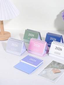 1pc Retro Desk Calendar 2026, Creative Spiral Design Small Desk Calendar - Daily Time Planning Markers, Comes With Memo Writing, Home & Teacher Office Desk Ornament Decoration, Fashion School Supplies, Gifts For Friends - Multicolor - View 4