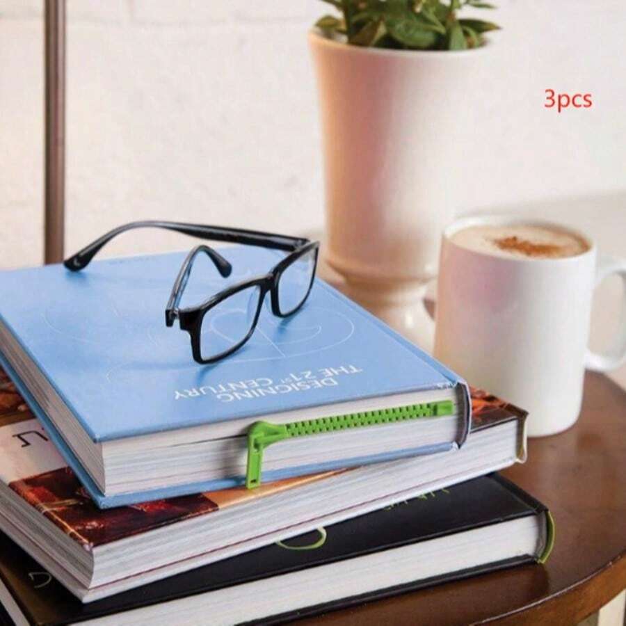 3 Creative Advertising Zipper Bookmarks, Hollow Creative Cartoon Book Clips