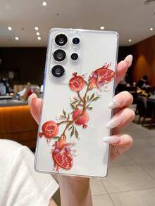 1 pieza Funda de teléfono con estampado de guayaba, con recortes precisos para proteger la cámara, compatible con Samsung, Nothing, Pixel, INFINIX, Xiaomi Redmi