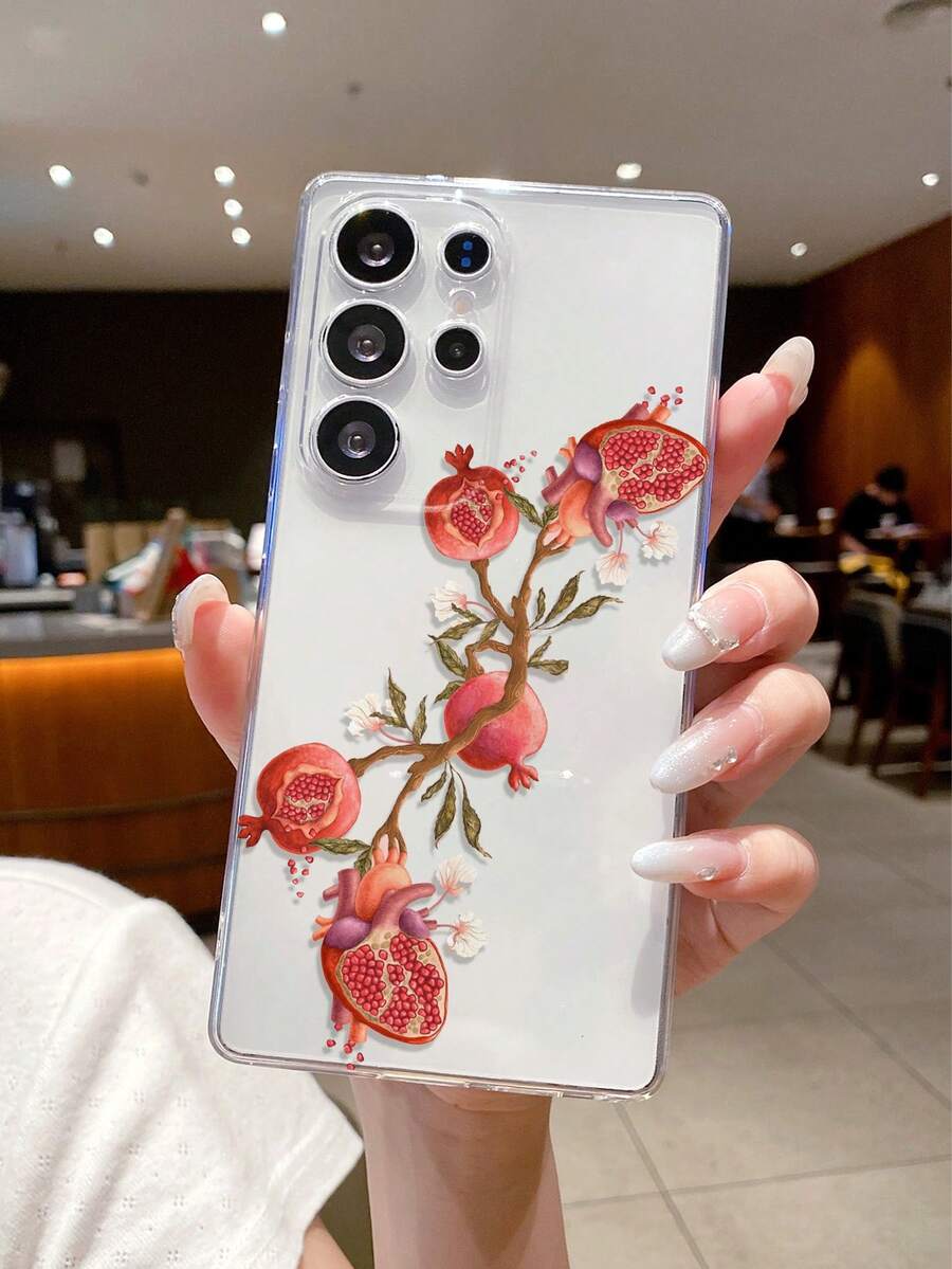 1 pieza Funda de teléfono con estampado de guayaba, con recortes precisos para proteger la cámara, compatible con Samsung, Nothing, Pixel, INFINIX, Xiaomi Redmi