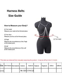 女士性感束腰带、哥特式束缚紧身胸衣、朋克链条流苏装饰、性感内衣吊袜带、万圣节服装、情人节礼物、女士性感配饰