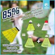 Bádminton Birdies – Shuttlecocks de nailon para entrenamiento de bateo de béisbol/sóftbol – Pelotas de lanzadera para partidos interiores y exteriores ~ Juego de bolas de plástico altamente estable y