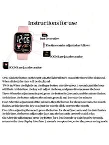 6 Pcs Cute Elegant Ladies Digital Watch Square Simple Digital Watch Best Bracelet Set Ladies Jewelry Set