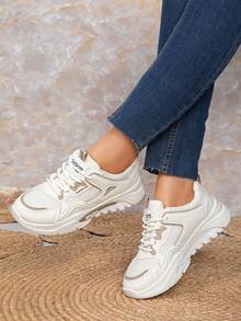 Neue Schnür-Lässig Sportschuhe, Weiche Sohle Chunky Sneaker, Leichte rutschfeste Laufschuhe - Verschiedenfarbig - Übersicht 4