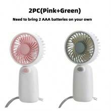 1pc Back-To-School Mini Handheld Fan With Strap, Battery Not Included (2x Size 7 Batteries Required) - Multicolor - View 23