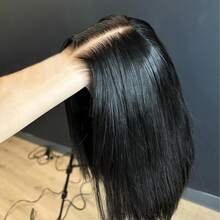 4x4 SKINLIKE Real HD Lace Human Hair Wig Straight 4x4 HD Closure Wigs Human Hair 0.10mm Ultra-Thin Invisivle Lace 4x4 Closure Wig 12A Straight Human Hair Wig 200% Density - Natural Black - 查看 1