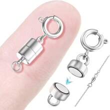 WGRXIRANYKM Double Magnetic Necklace Clasps Closures Golden And Silvery Plated Jewelry Clasps Converters Necklace Extenders For NecklacesJewelry Making Findings - Double-ended Magnetic Buckle - View 4