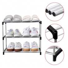 3 Tier Shoe Rack Easy Assembly Shoe Shelf Storage Organizer For Hallway Entryway - Black - View 1
