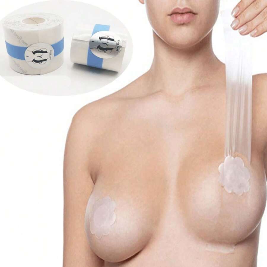 New Invisible Breast Lifting Tape, Clear Adhesive Disposable Breast Support Tape, Ladies Underwear And Underwear Accessories - Pink - View 1