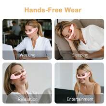 COSYGLOW Under Eyes Red Light Therapy Massager Glasses, Microcurrent Eye Face Red Light Beauty Device, 4D Wrap Around  Eyes Massager Used For Removing Eye Wrinkles, Eye Bags, Fine Lines,Dark Circles,Pink