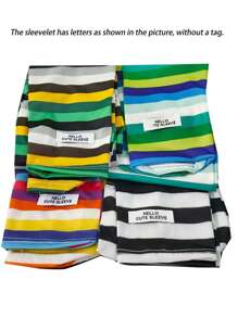 1 Pair Women's Loose Stripe Arm Sleeves, Lightweight For Spring/Summer, Breathable Long Arm Warmers For Driving, 2 Random Styles Without Tags