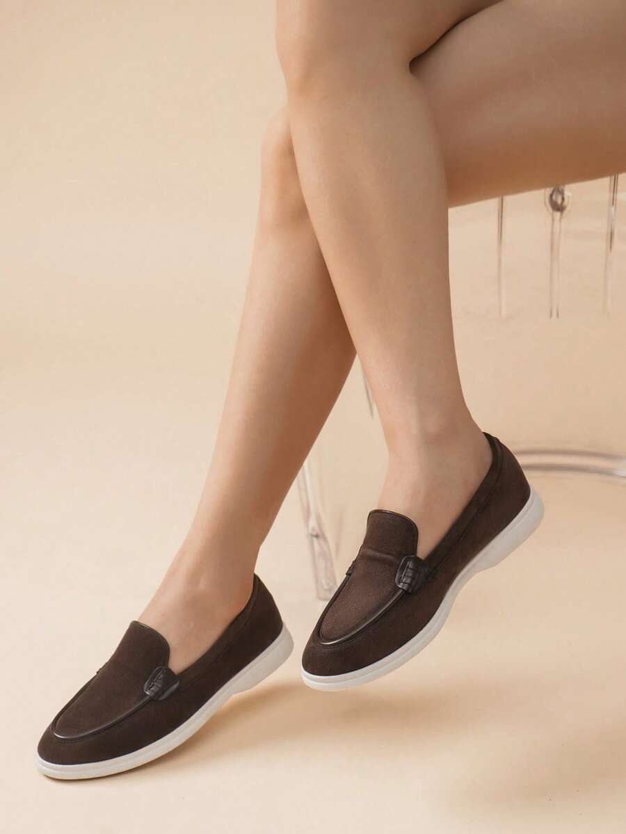 Women's Casual Comfortable Flat Loafers For Daily Wear - Coffee Brown - View 1