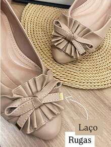 Women's Flats With Elegant Bow Comfort And Style For Everyday Life - 米色 - 查看 4