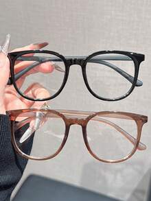 1/2/3 Pairs Women's Plastic Round Lightweight Eyeglasses Frames, Classic Casual Minimalist Style, Elegant Modern Simplistic Lightweight Glasses, Rubber Coated Temples, Autumn/Winter Christmas Accessory - Multicolor - View 5