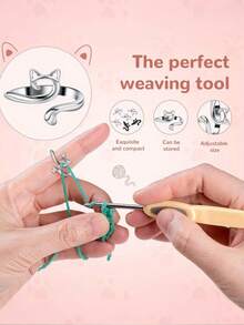 Adjustable Knitting Crochet Loop Knitting Yarn Guide Finger Faster Holder Thimble Crochet Thread Loop Sewing Tools