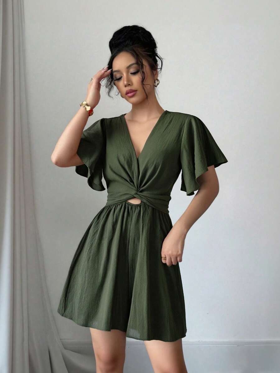 Women Jumpsuits - Army Green - View 1