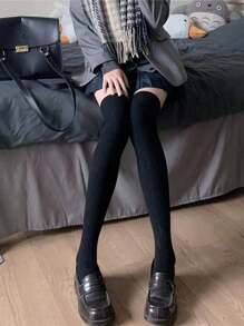 1/3 件时尚袜子，秋冬及膝、中筒、踝袜，适合所有季节，厚实保暖的过膝袜 - 采用双层针织技术制成