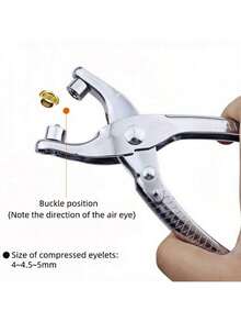 2 件套皮革打孔工具套装，双杠杆结构，专业级打孔头，6 种孔径，坚固防锈，适用于皮带、表带、项圈、马鞍、鞋子、织物、DIY 家居和工艺品 - 銀色 - 查看 5