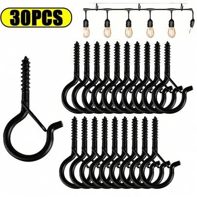 30 יחידות ווים מתכתיים עמידים ועמידים עם מנעול בטיחות - ווים עמידים בפני חלודה לצמחים, תאורה ומתקני האכלה לציפורים - לשימוש רב-תכליתי בתוך הבית/חוץ, 120 יחידות, רב תכליתי