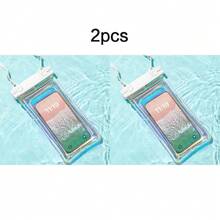 1 pièce Sac de téléphone étanche à l'épreuve des chutes avec airbag laser. Sac de téléphone étanche pour la plongée, la natation et les activités de plein air. Étui de téléphone tactile transparent. Accessoires de plage, accessoires de voyage, essentiels de plage, flotteur de piscine